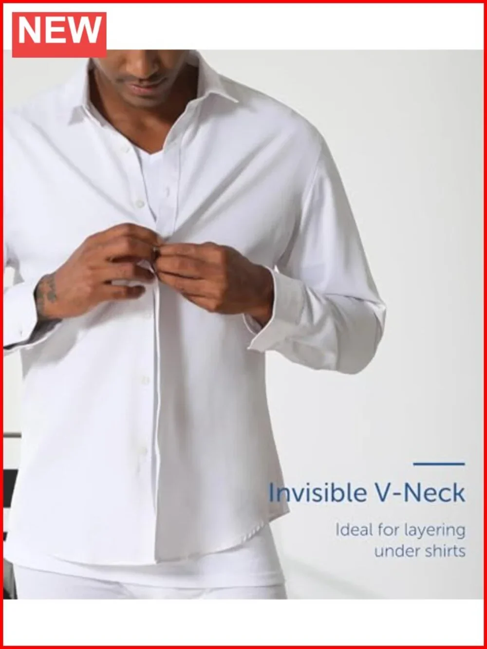 Men's 100% Cotton V-Neck Undershirts Short Sleeve 6-Pack
